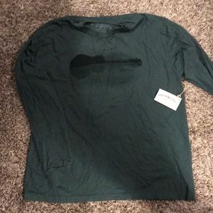 Dark green long sleeve guitar tee shirt